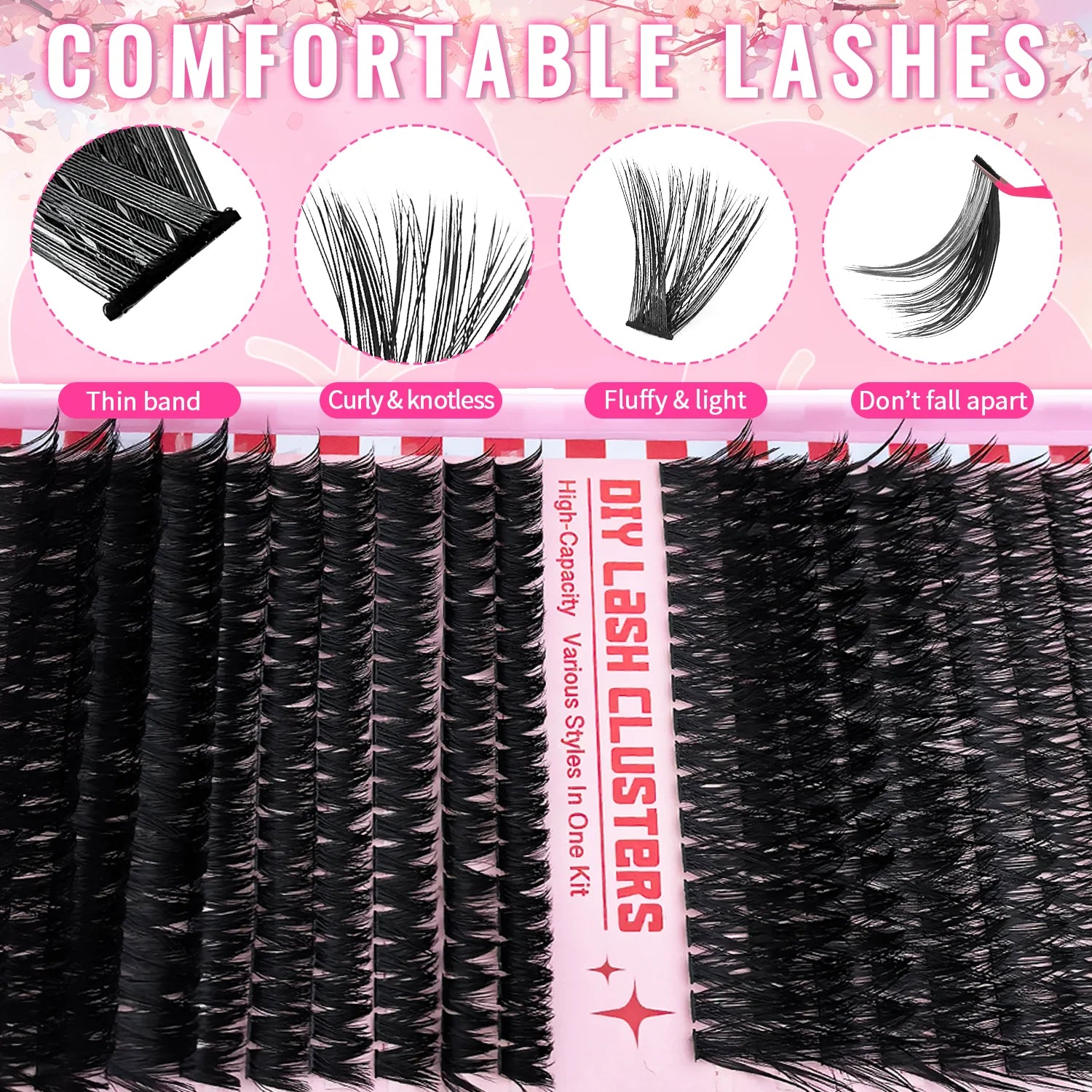 200/800 Pcs False Eyelash Book Set 30D-100D Reusable 9-16mm D Curly Mixed Lengths False Eyelashes Festival Gift for Friend