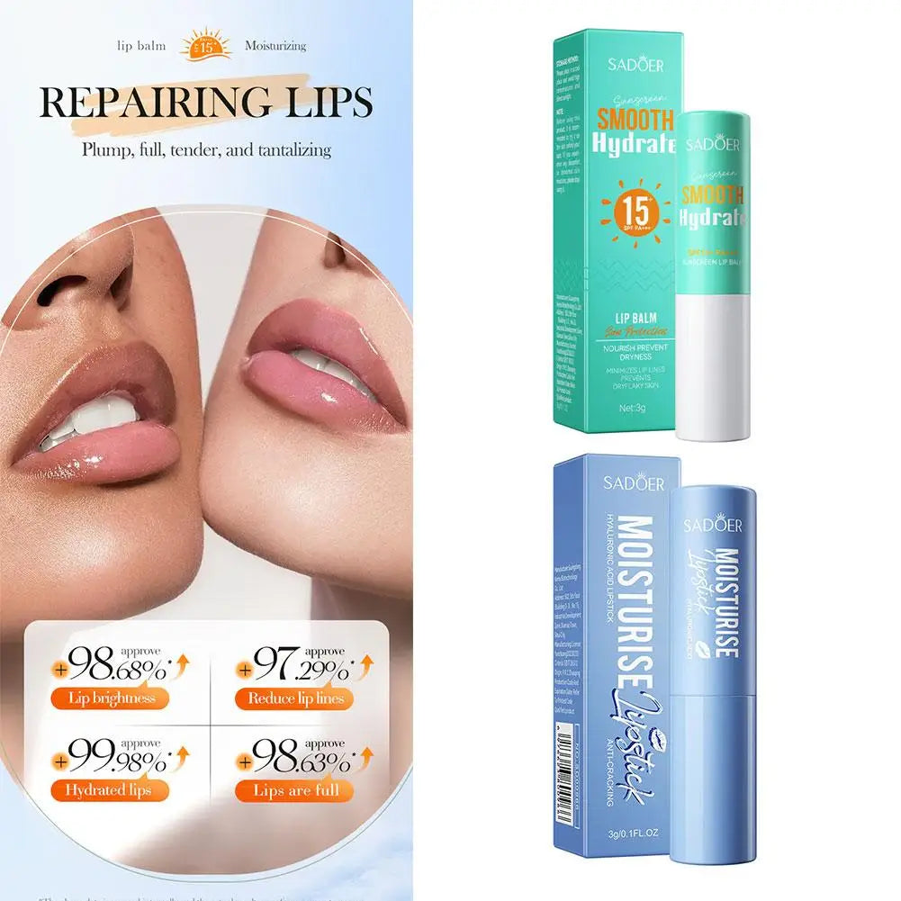 Winter Moisturizing Lip Balm With Hyaluronic Acid Nourishing Shining Hydrating Lip Balm Spf 15+ Sunscreen Lipstick Lip Skin Care
