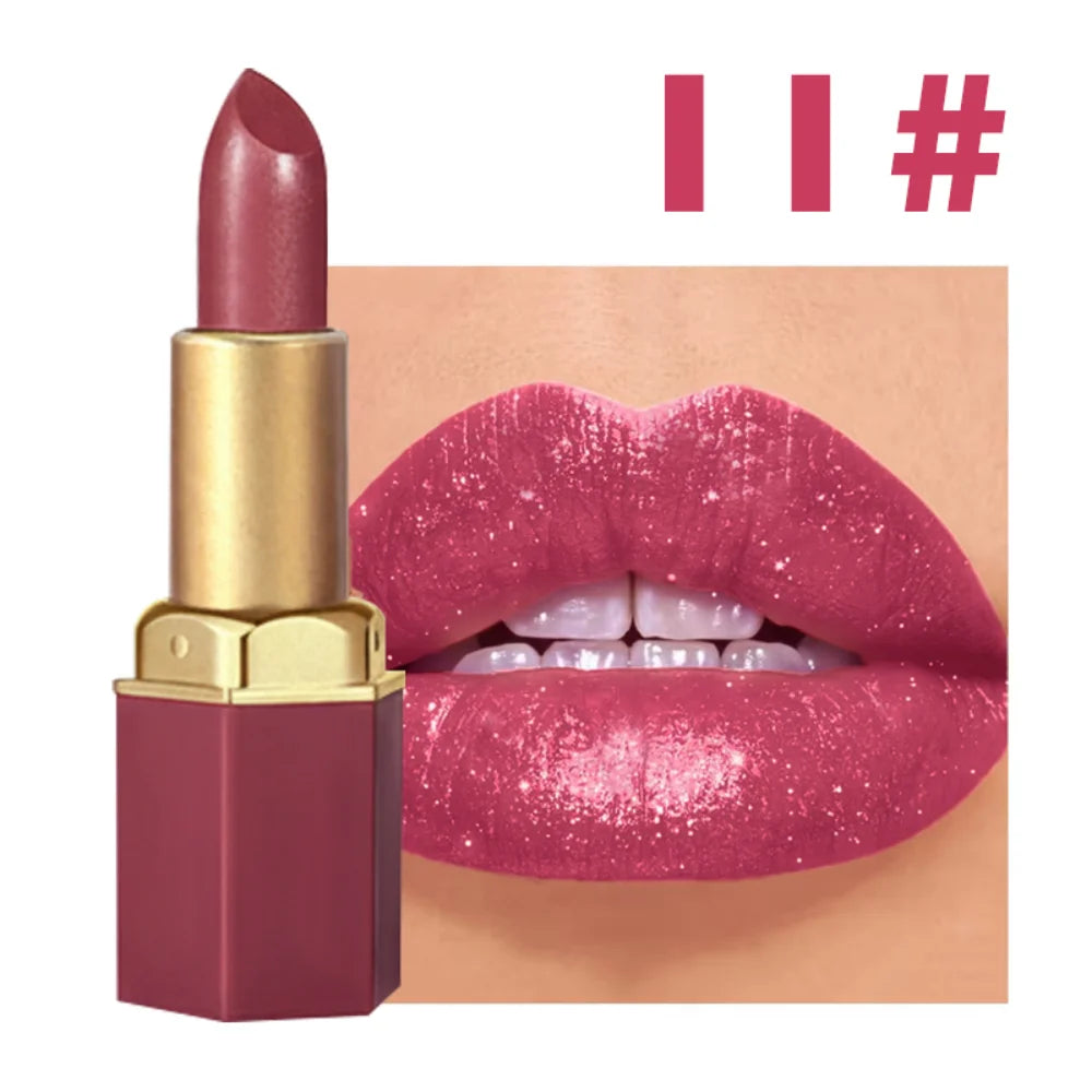 CHOOSE RASME 6-Color Chocolate Bar Lipstick Makeup Pearls Not Easy to Peel off Matte Waterproof Lipgloss