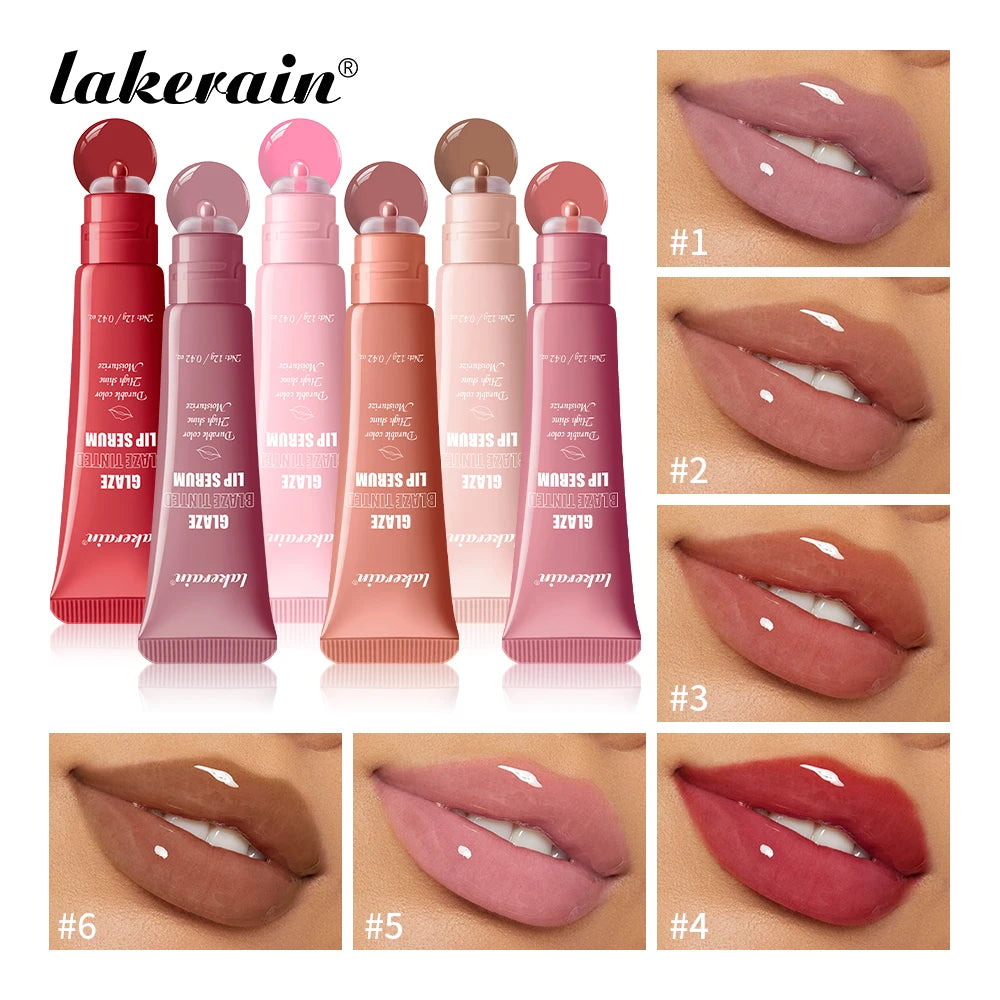 6 Colors Lip Gloss Glowy Balm Tinted Lip Moisturizer Repairing Nourishing Lip Tint Glow Liquid Lip Gel Hydrating Lips Care