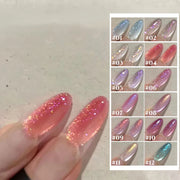 MIANEL 12ML Summer Whitening Red Glass Bead Cat Eye Gel Nail Polish 2026 Ice Clear Cat Magnetic Nail Polish Blue Nails 1-12pcs