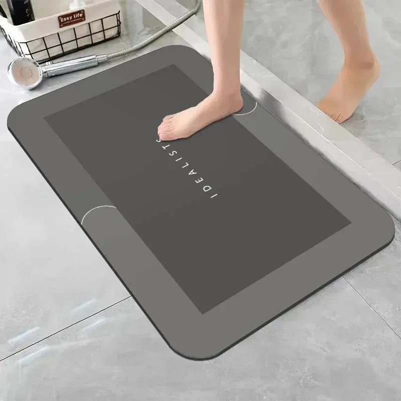 Diatomaceous Earth Bath Mat Super Absorbent Non Slip Fast Drying Soft Floor Mat for Shower Laundry Bedroom Kitchen RV Bathroom