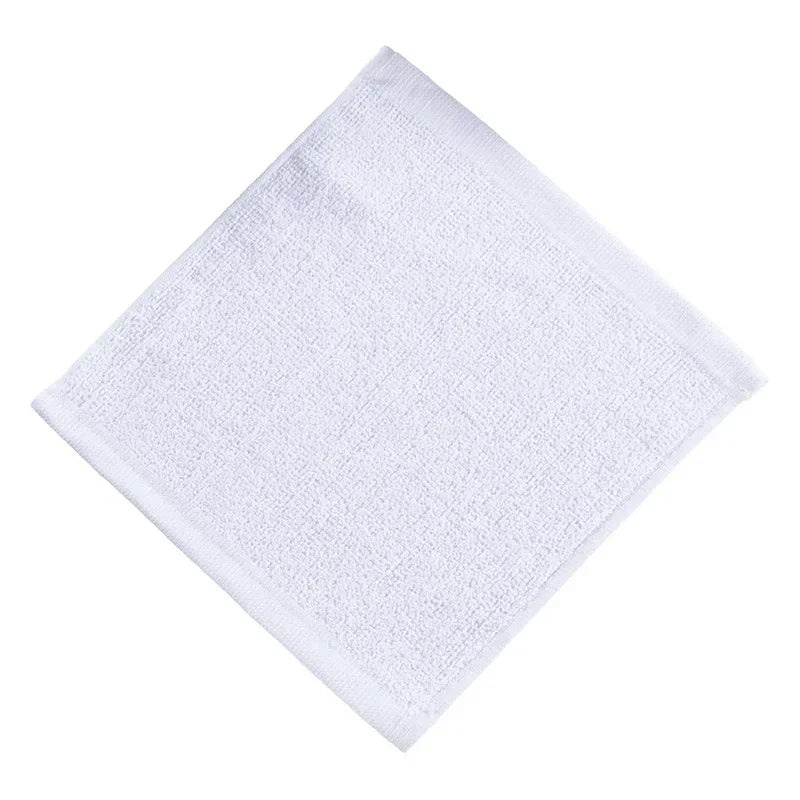10pcs Pure Cotton Children's Square Towel 20x20cm White Small Household Wipes for Kindergarten And Home