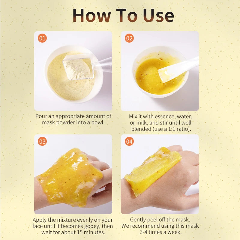 Jelly Mask Powder for Facials Pro, Turmeric Controlling Oil Deep Cleansing Blackheads Removal Peel Off Gel Face Mask Skin Care