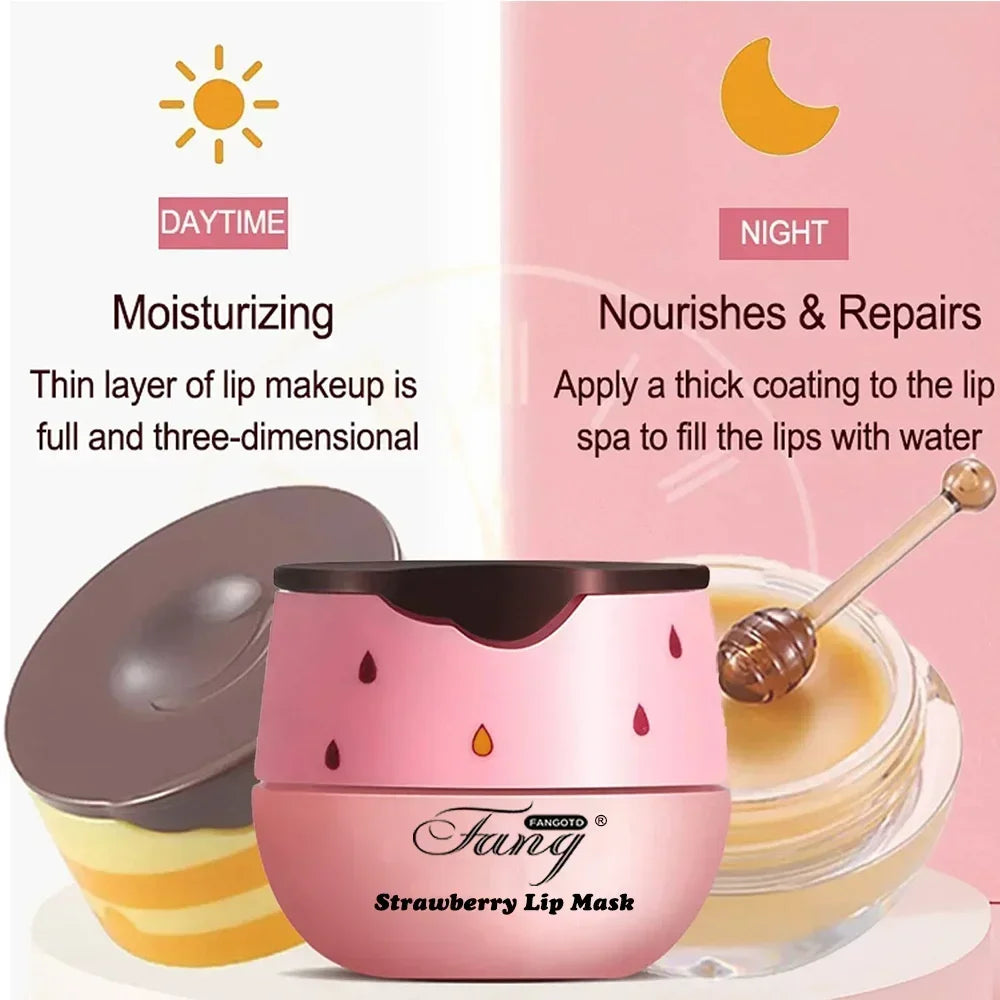 Sleeping Lip Mask Moisturizing Hydrating Treatment Beeswax Exfoliating Care Non Sticky Glossy Nourishing For Dry Chapped Lips