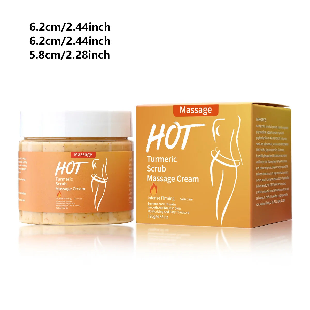 Turmeric Massage Scrub Whitening and Exfoliating Massage, Heating Cream, Exercise Firming Walnut Shell Particle Massage Cream