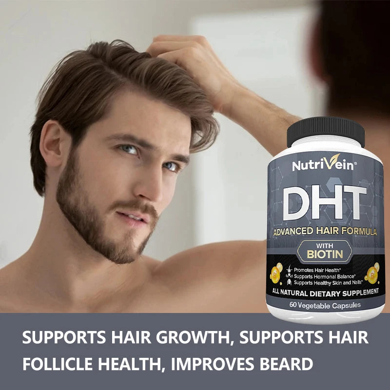 Premium DHT Blocker for Men & Women - with Biotin - Hair Supplements for Men & Women of All Ages - for A Great Head of Hair
