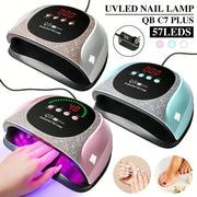 UV LED Nail Lamp, C7 Cordless Nail Lamp Gel Nail Polish UV Nail Lamp, Diamond Professional Manicure Lamp With 4 Timer Settings, Large Auto Sensor For Salon And Home