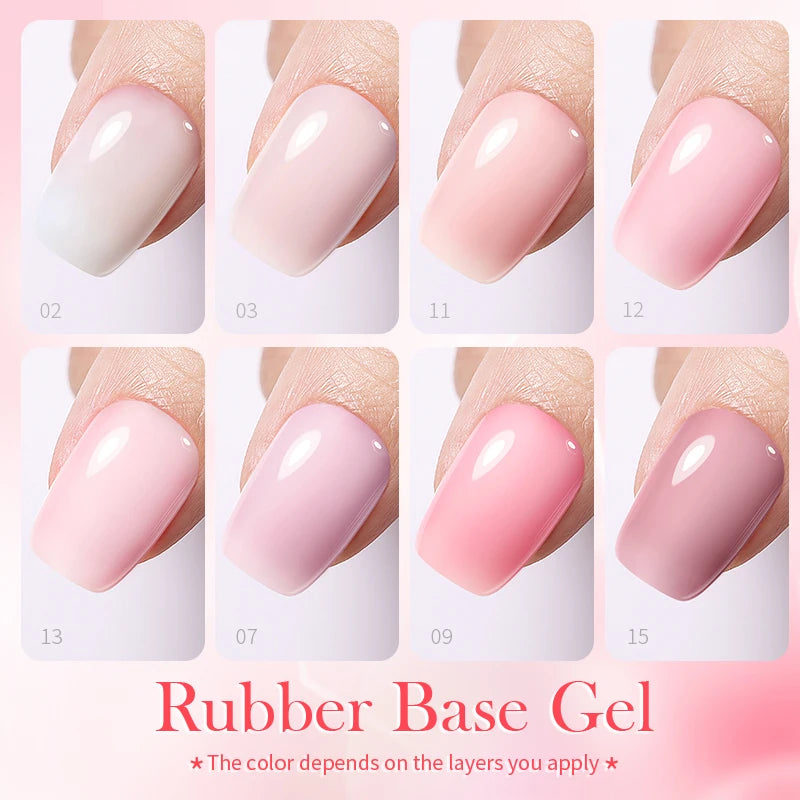 BORN PRETTY Milky White Rubber Base Gel Polish 15ml Soft Building Base Soak Off UV LED Nail Gel Strength for Natural Manicure