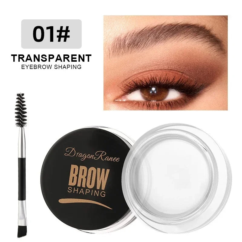 6 Color Wild Brow Styling Eyebrow Cream with Brush Long-lasting Color-resistant Eyebrow Gel Soap Wax White Eyebrow Cream