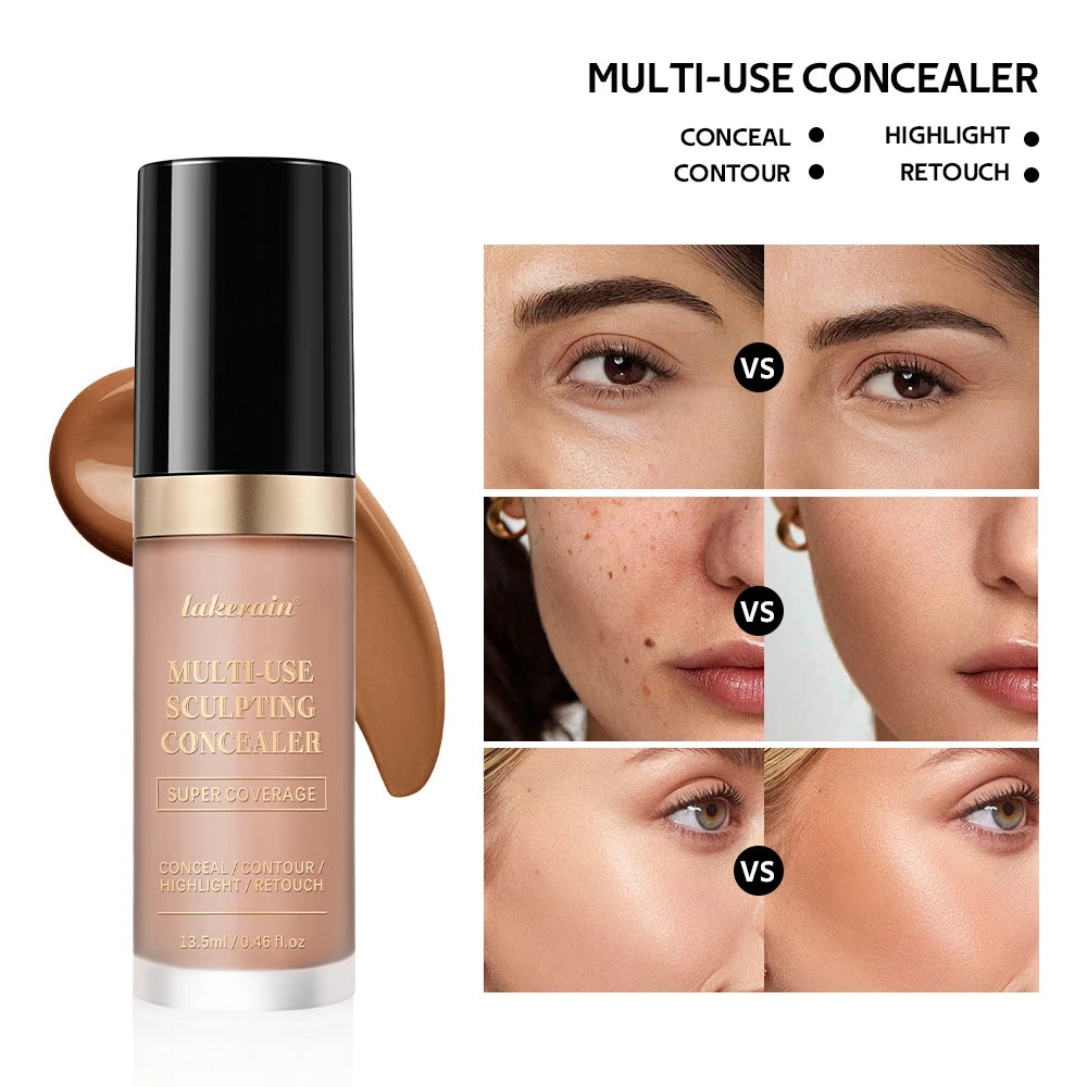 Foundation Coverage Concealer Multi-Use Cream Oil Free Long Lasting Hydrating Cover Contour Highlight and Retouch Face Makeup