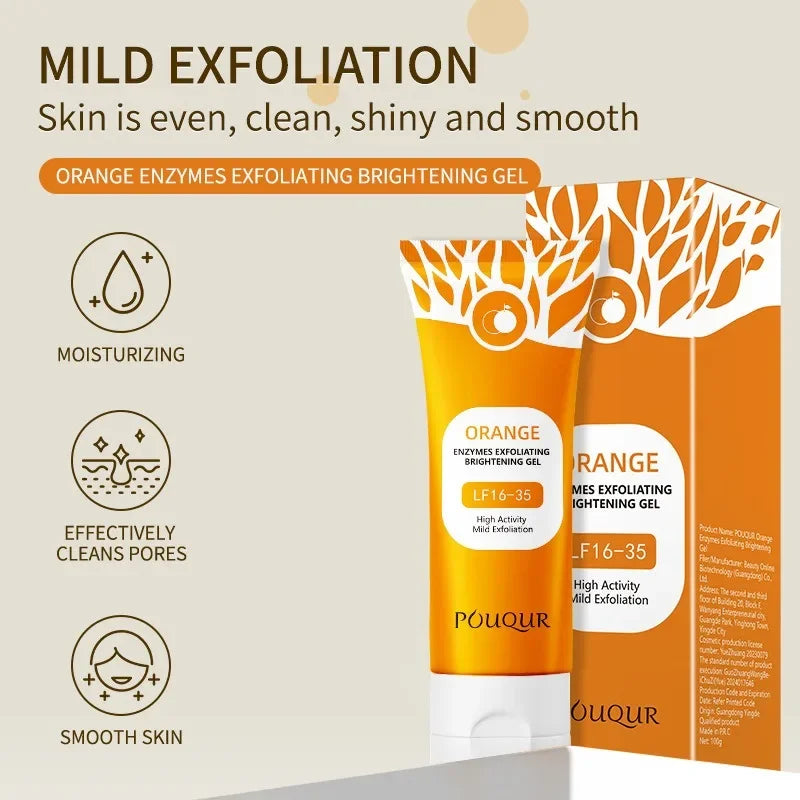 100g Orange Facial Exfoliate Gel For Deep Moisturizing Pore Cleansing Gentle Facial Scrub Body Cleansing Gel Dead Skin Remover