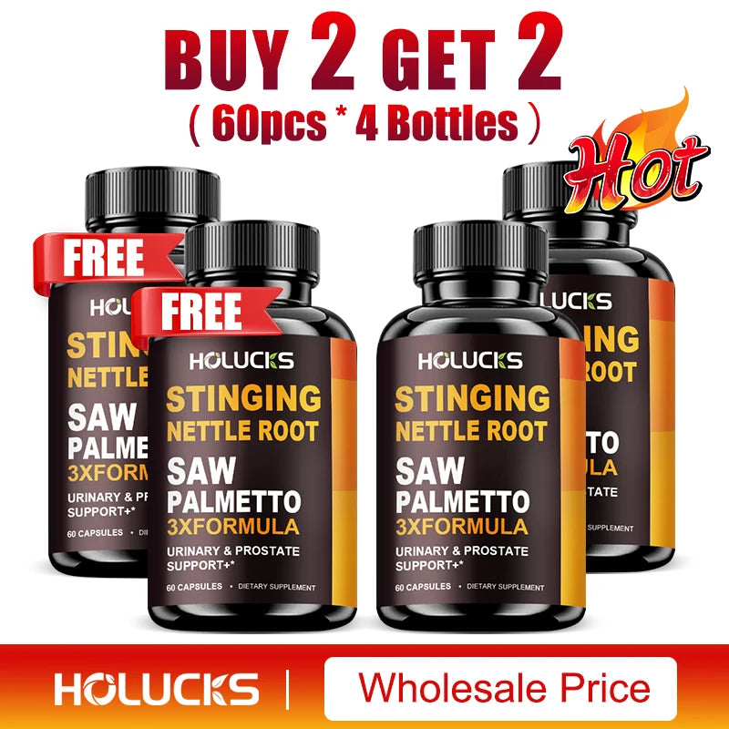 Stinging Nettle Root & Saw Palmetto Capsules, Help Promote Prostate Health, Hair Growth, Urinary Tract Support, Premium Formula