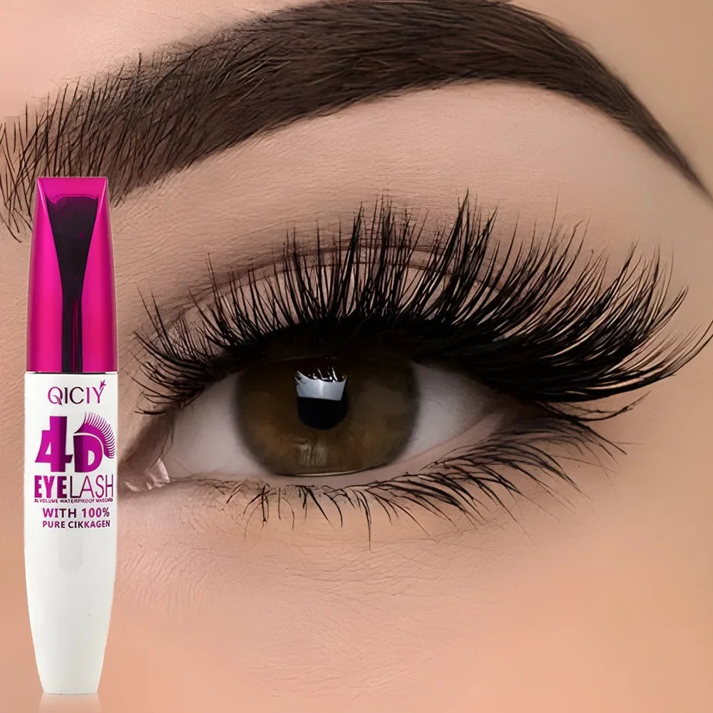 4D Mascara Black Waterproof Extra Long Volume Lasting Smudge-Resistant Natural Curling Mascara Novice Quick Start Big Eye Makeup