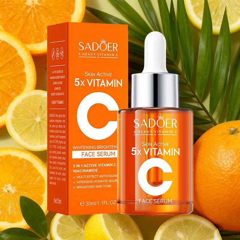 SADOER Vitamin C Whitening Face Serum for Facial Moisturizing Anti Wrinkles Anti-aging Facial Essence Skin Care Products