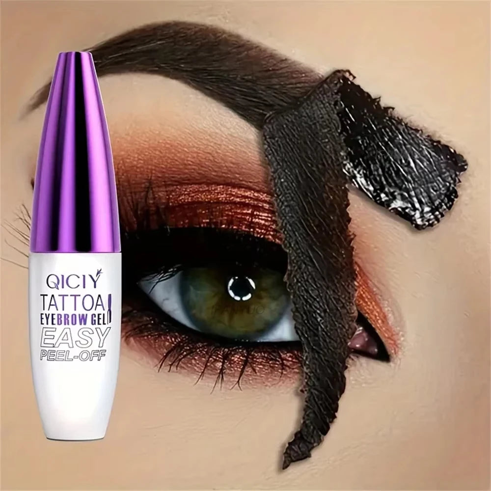 Waterproof Peel-off Eyebrow Tint Gel Black Long Lasting Film Forming Eyebrow Dye Cream Natural Eyebrow Makeup Semi-permanent