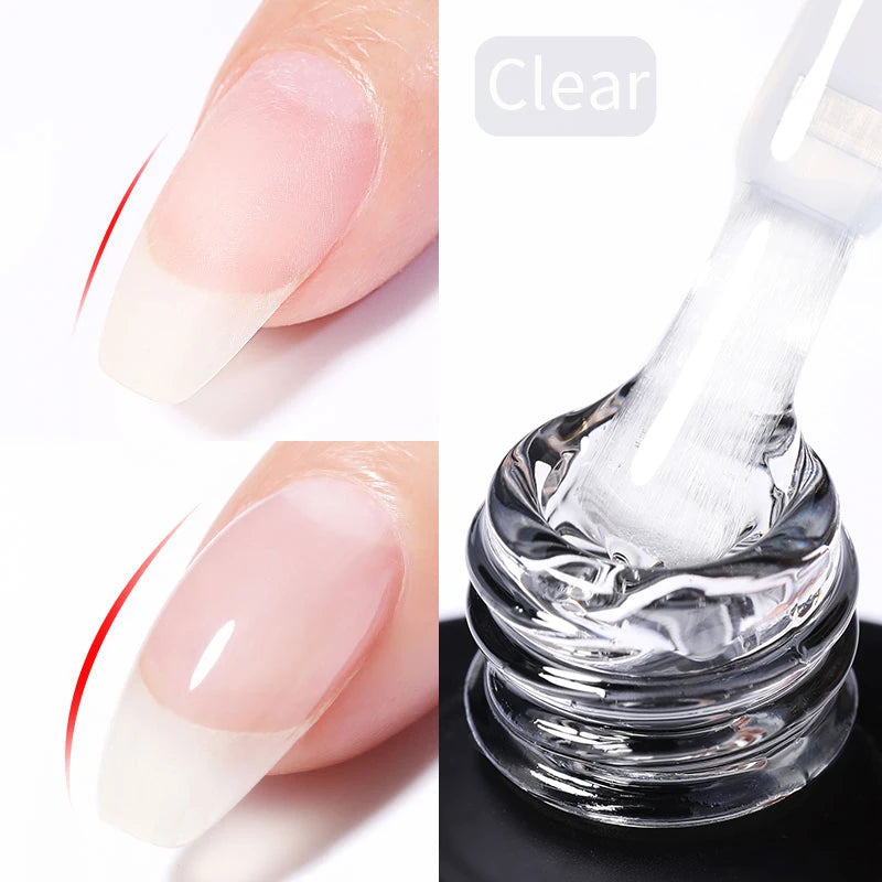 BORN PRETTY 15ml Jelly Nude Rubber Base Gel Natural Milky White Clear Semi Permanent Self-Leveling Soak Off UV LED Gel Varnish