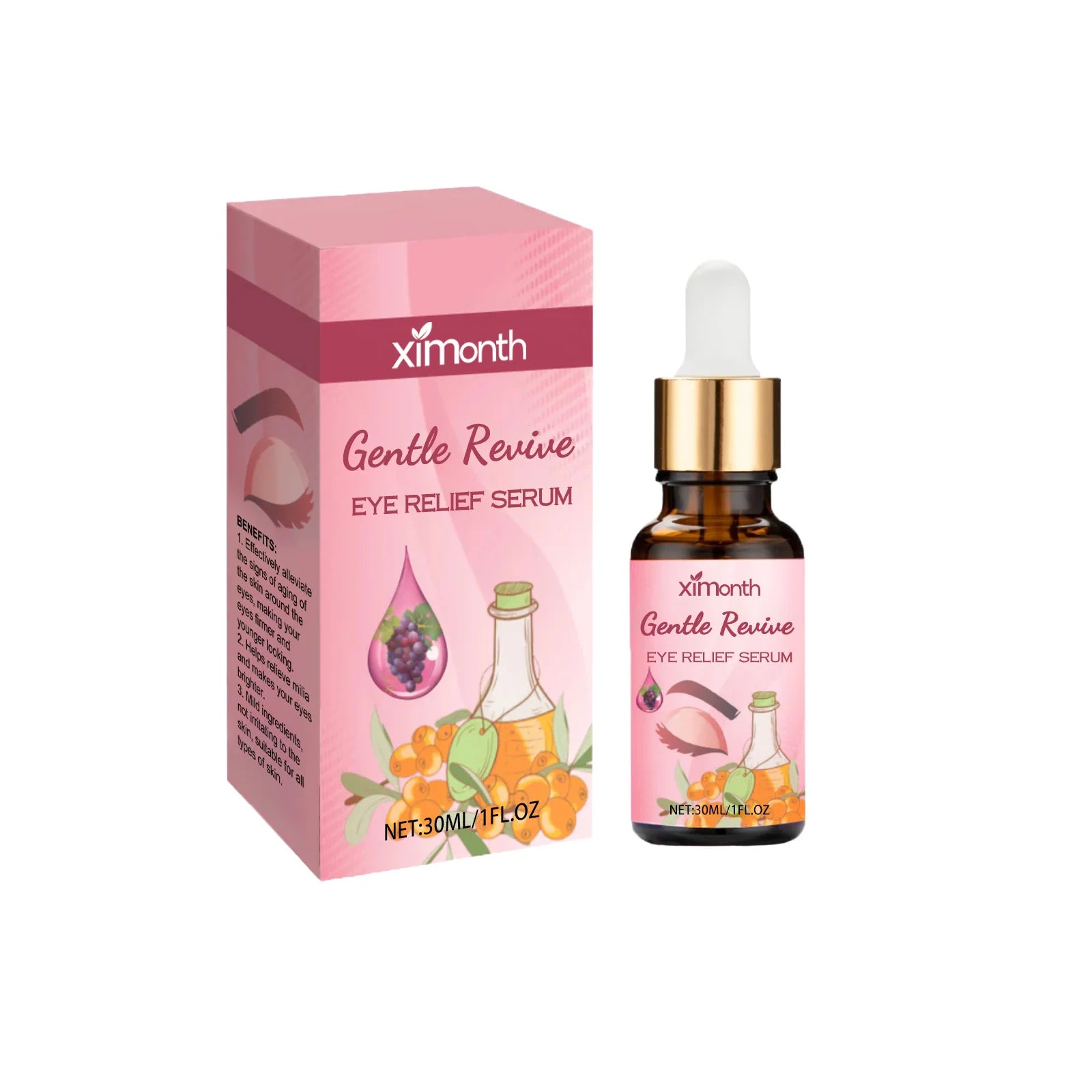 Ximonth Eye Relief Serum Relieve Skin Fatigue Firm Skin Prevent Milia Gentle Nourish Herbal Nursing Eye Soothing Essence Liquid
