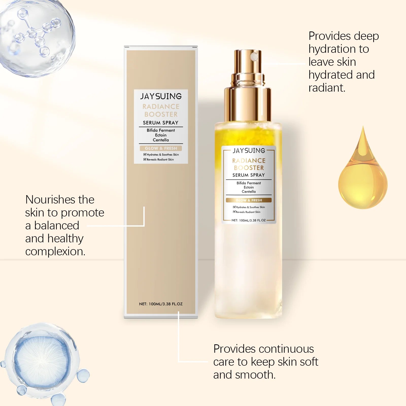 Radiance Booster Serum Spray Moisturizing Relief For Sensitive Skin Nourishing Face Mist Even Skin Tone Winter Skincare