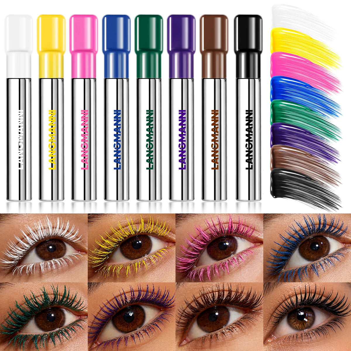 Colorful Mascara, Long, Curly, Long-Lasting, Set, Waterproof Mascara