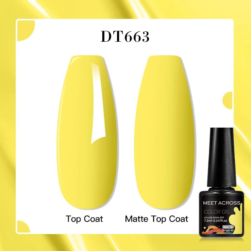 MEET ACROSS 7ml Red Blue Green Metallic Gel Nail Polish Super Bright Mirror Effect Semi Permanent LED UV Gel Nail Art Varnish
