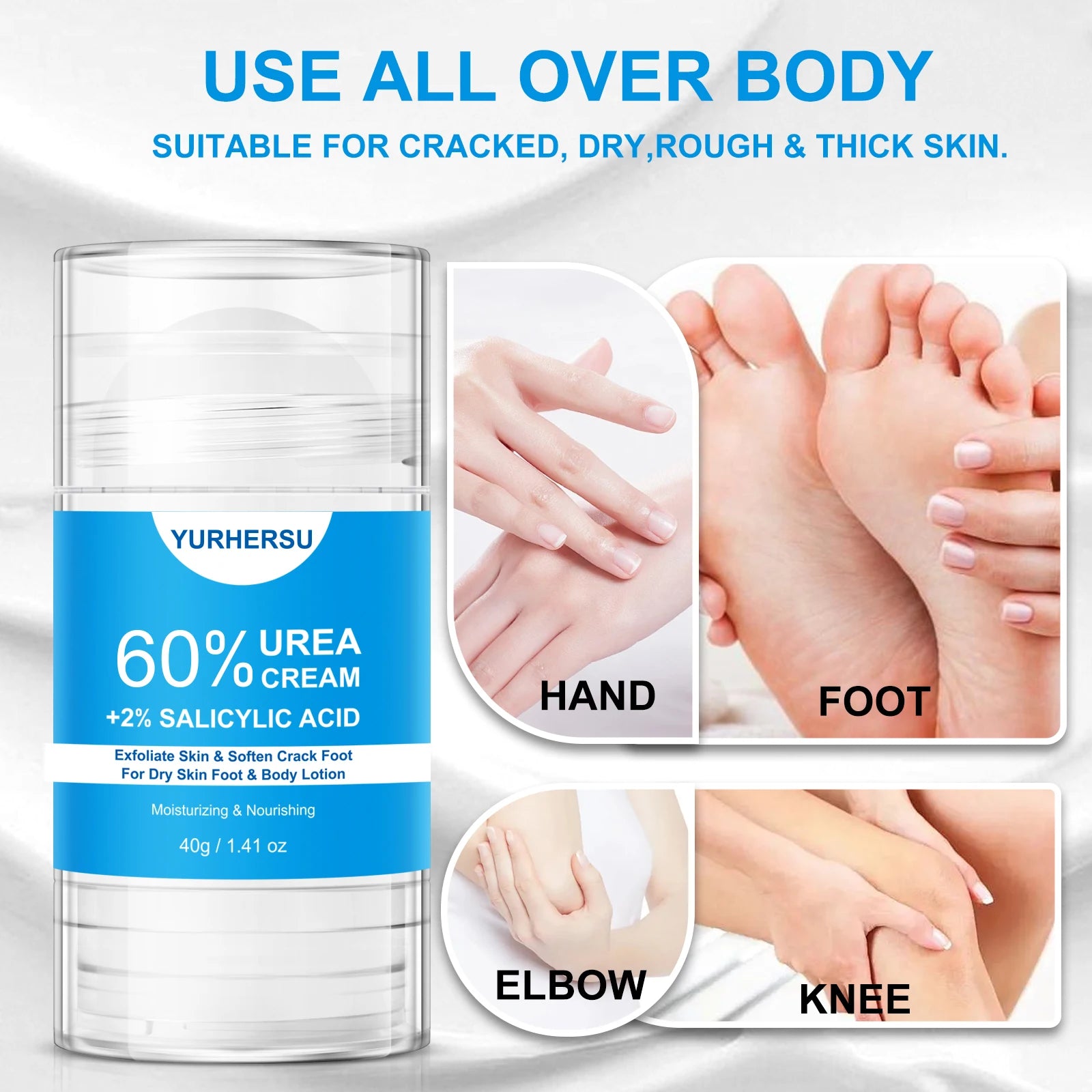 60% Urea Foot Cream Stick for Cracked Heels & Callus Removal, Fast Repair, Free Shipping