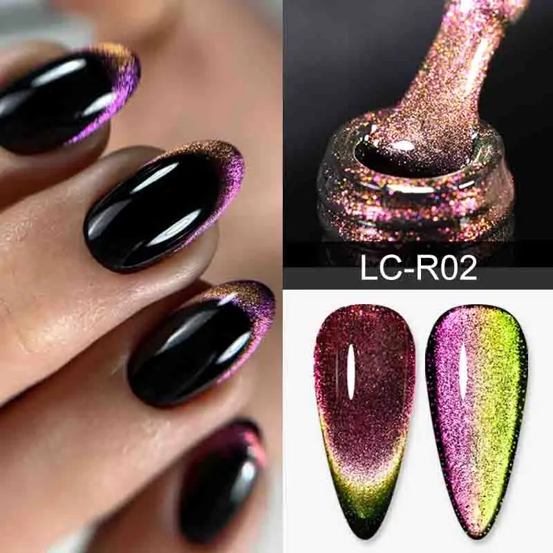 LILYCUTE 7ML Ocean Blue Cat Magnetic Gel Nail Polish Sparkling Glimmer Gel Polish Semi Permanent UV Magnet Gel Varnish Nail Art