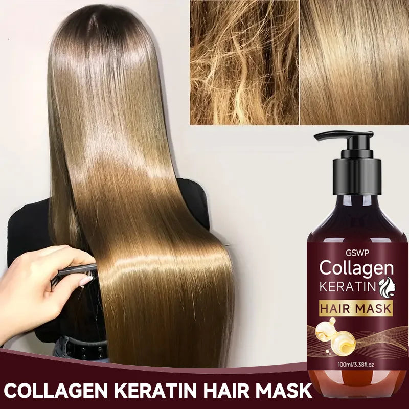 GSWP 7-in-1 Collagen Hair Mask: Lightweight & Residue-Free, Suitable for All Hair Types, an Excellent Gift Choice. 100ml