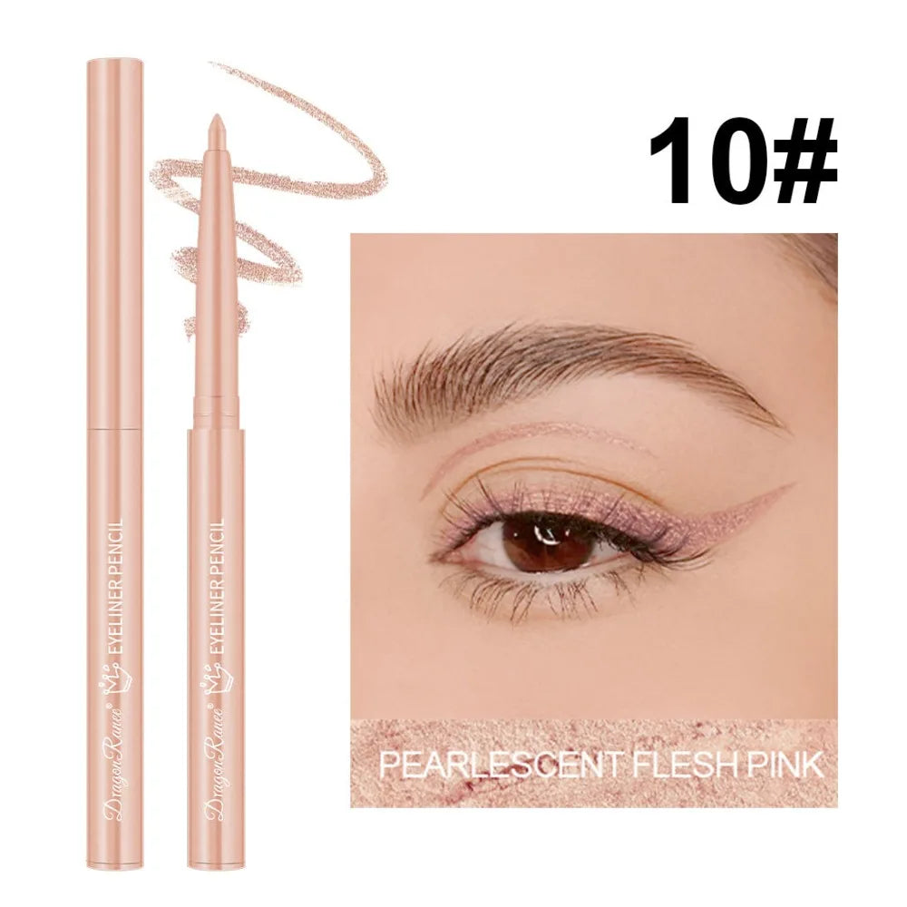 1Pc Ultra-fine Matte Smooth Waterproof Green Purple Eyeliner Gel Pencil Pearlescent White Eyeliner Easy Wear Eyeliner Pen Makeup