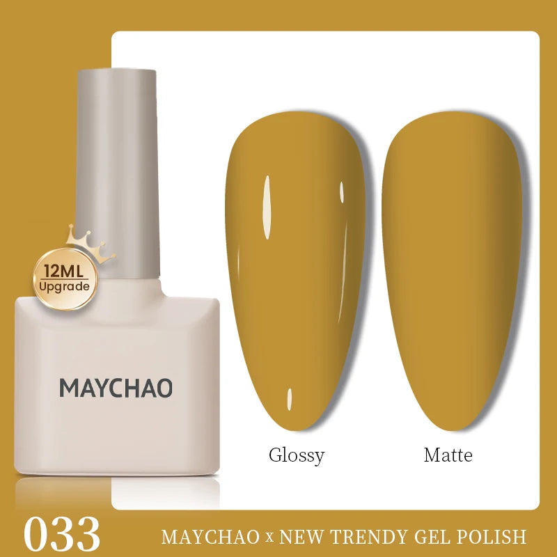 MAYCHAO 12ml Gel Nail Polish Set Professional Salon Nail Art Gels Varnish UV LED Semi Permanent Nail Lacquer Nail Supplies
