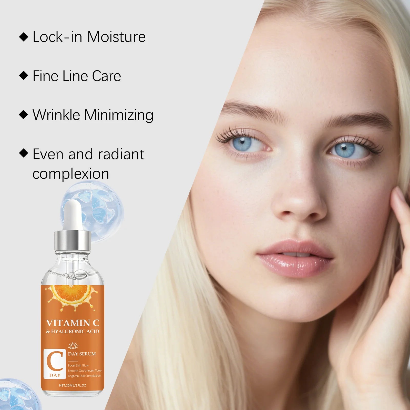 Vitamin C Facial Essence Brightening Rejuvenating Repair Dull Hydrating Fade Fine Lines Smoothing Lifting Firming Facial Serum