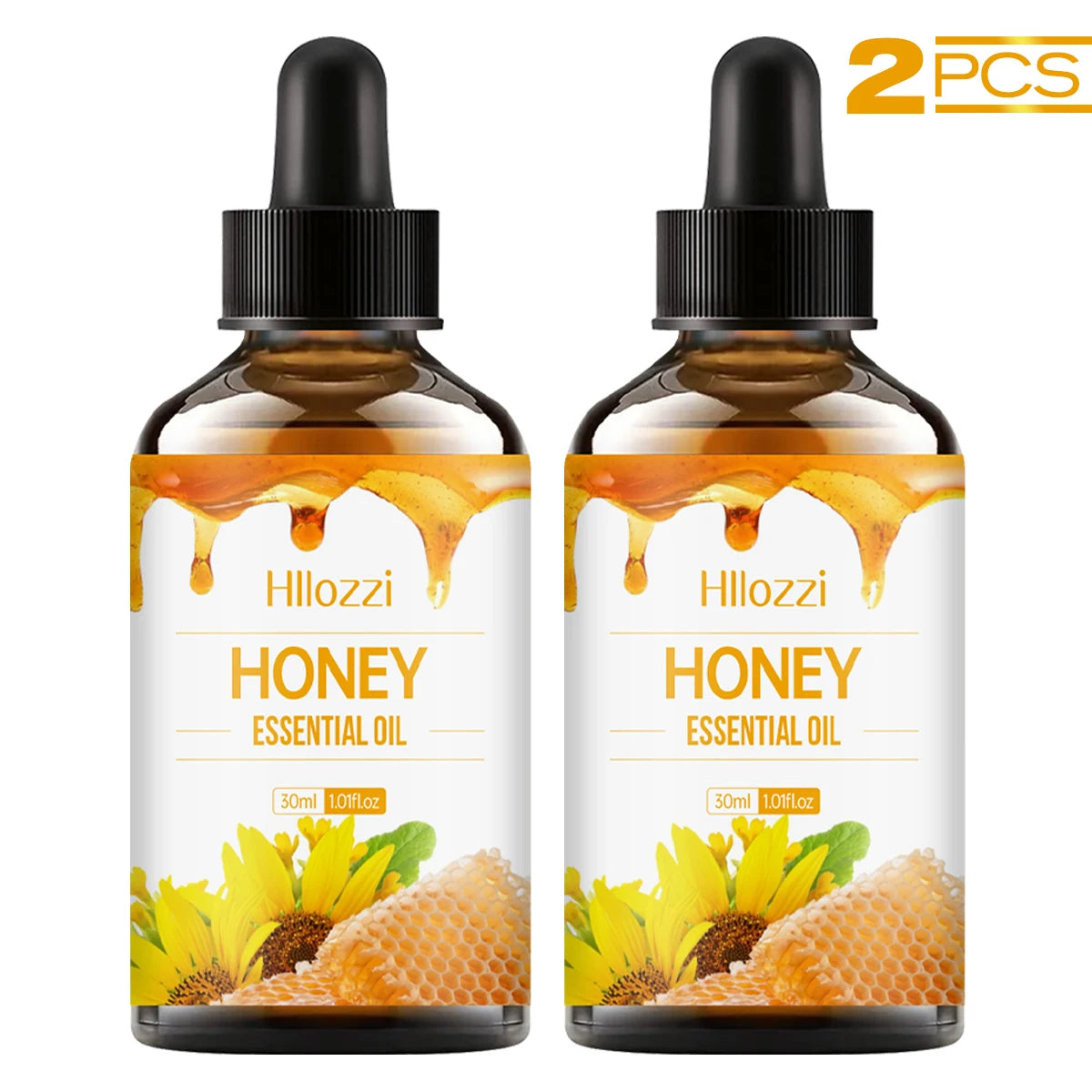 Honey Essential Oil, hypoallergenic, great for skin care, massage, face, body, nails and hair, suitable for all skin types.