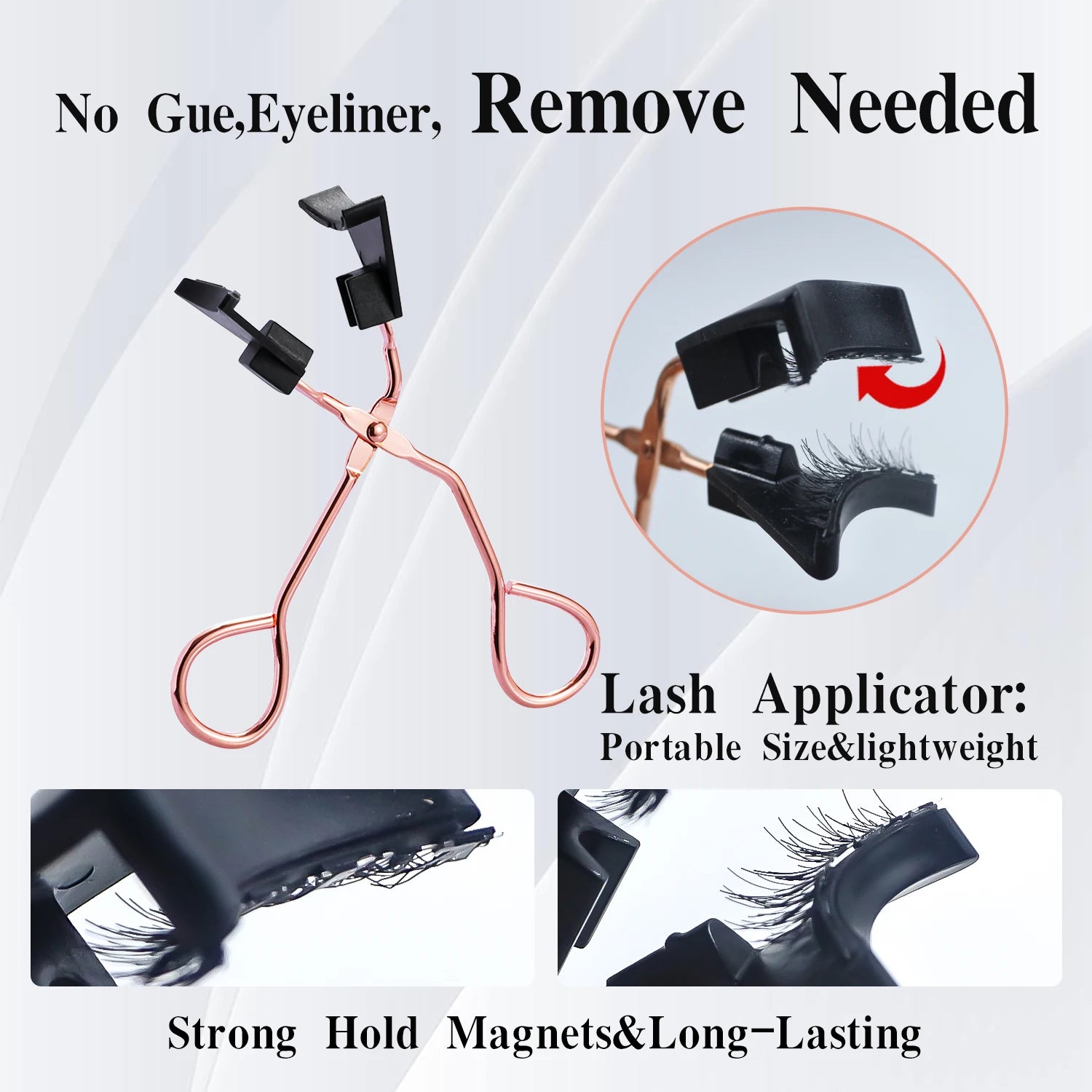 8Pcs Magnetic Eyelashes No Glue Needed Magnetic False Eyelashes with Applicator Reusable Thick Natural Effect 5 Magnets Lashes