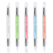 5 Pcs Nail Art Sculpture Pen Dual Tipped Silicone Nail Tools Nail Art Acrylic Pen Silicone Brushes for Resin