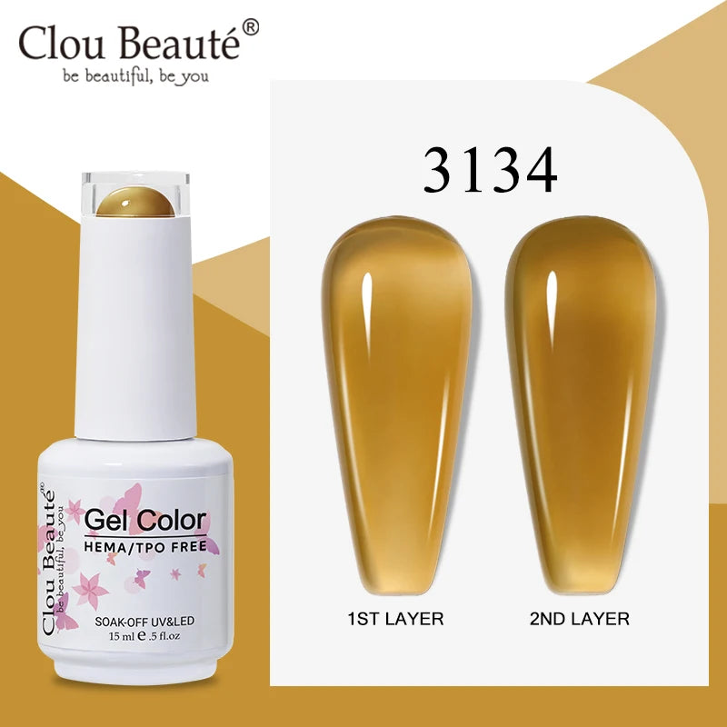 Clou Beaute Semi-transparent Jelly Color UV Gel Manicure Gel Nail Nail Supplies For Professionals Semi-permanent Varnish 15ml