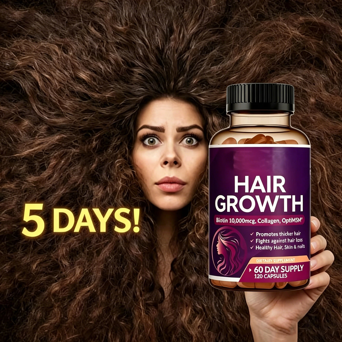2026 New Hair Care Supplement Support Dense Hair Nourish Scalp Roots Increase Volume For Fuller Shiny Hair In 2 Months