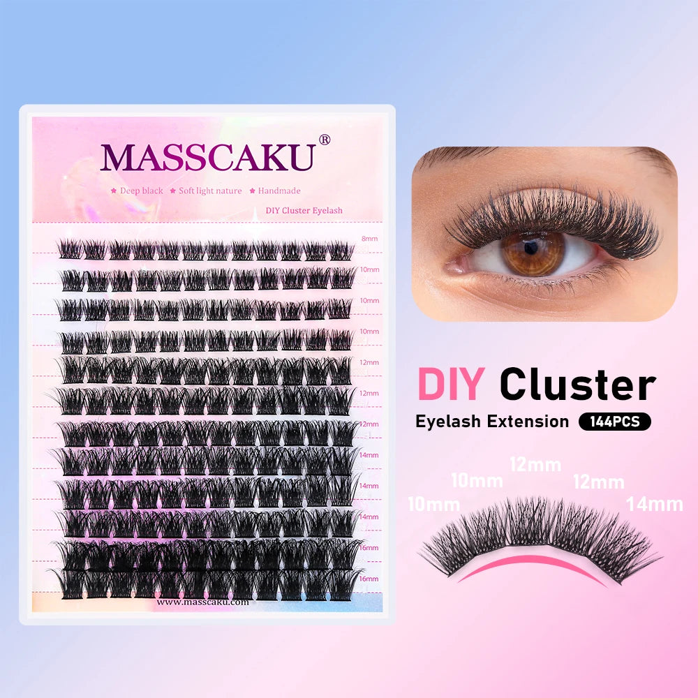 Mix Color 144 Russian Volume YUANZHIJIE False Eyelashes Natural Soft DIY Cluster Segment Lashes Cute Deer Rainbow Eyelashes