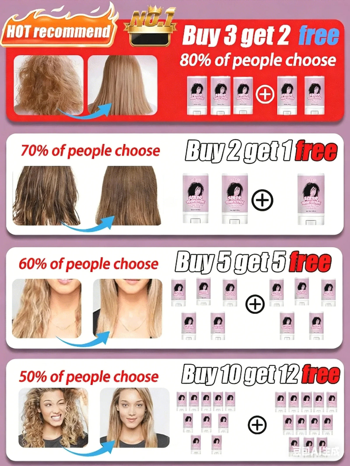Original Molecular Hair Repair Treatment Deeply Repairs Dry,Damaged Frizzy Hair,4-Minute Fast Hydrating  Moisturizing Hair Care