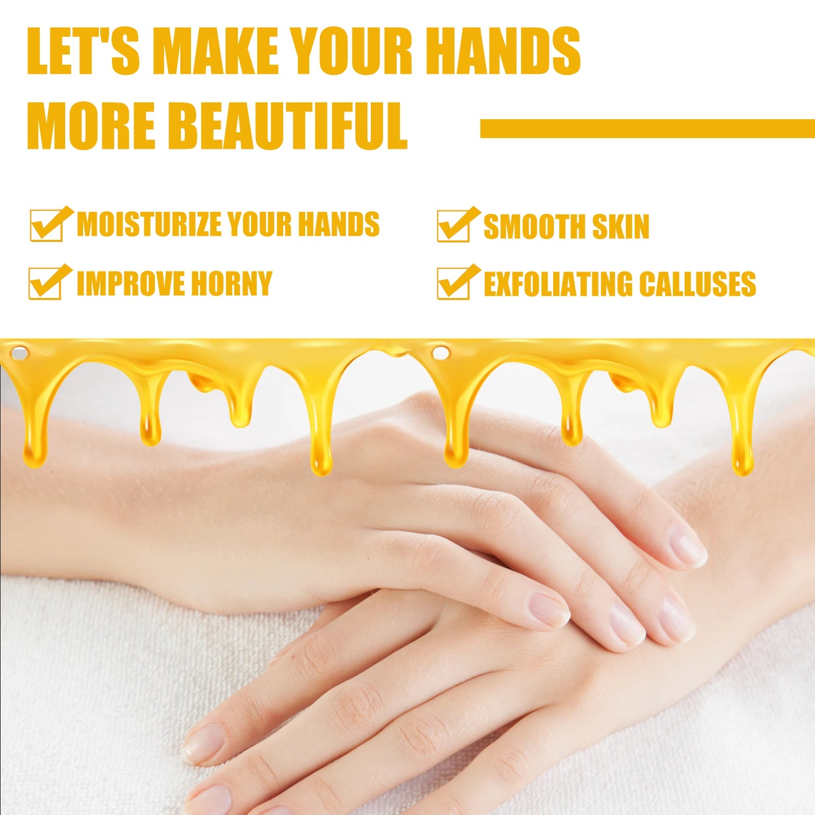 Milk Honey Hand Wax Brightening Moisturizing Repair Exfoliating Peel Off Mask Dead Skin Removal for Soft Smooth Hands Care