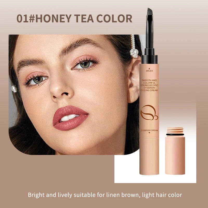 OCHEAL  2 In 1 Eyebrow Dyeing Cream 3 Colors Waterproof  Tinted Long-lasting Eyebrow Stamp Pencil Pomade Makeup Cosmetics