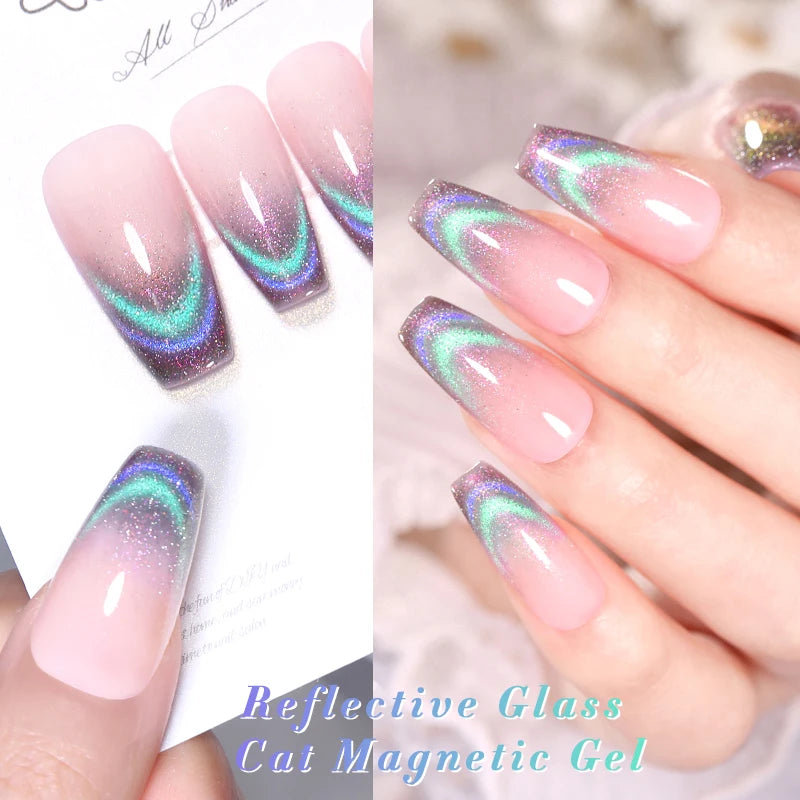 BORN PRETTY 10ml Rose Gold Cat Magnetic Gel Polish Pink Orange Soak Off UV LED Varnis Semi Permanent for Nail Art Design at Home