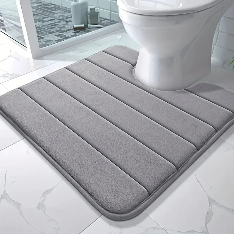 Memory Foam U-Shaped Toilet Mat Anti-Skid Super Absorbent Bathroom Carpet Bath Mat for Bathroom Decor