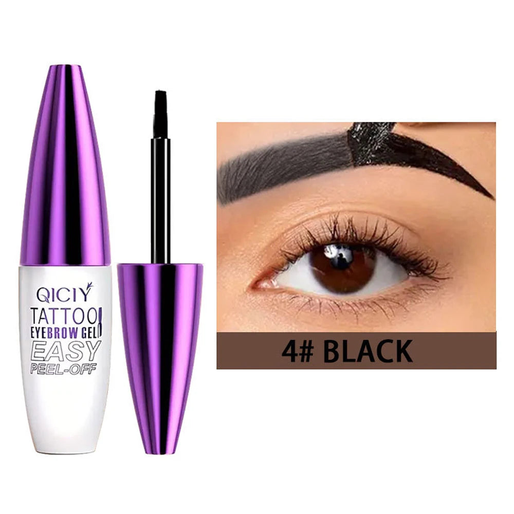 Waterproof Peel-off Eyebrow Tint Gel Black Long Lasting Film Forming Eyebrow Dye Cream Natural Eyebrow Makeup Semi-permanent