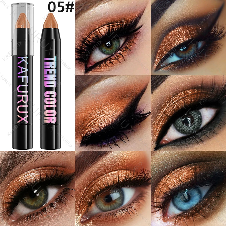 1PC Metallic Glitter Eyeshadow Pencil Waterproof Pearlescent Nude Eye Shadow Green Blue Brown Makeup Gift Eye Pen Cosemtic
