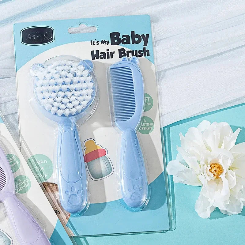 2pcs Set Baby Care Comb Anti-scratch Boy Girl Hairbrush Kids Combs Newborn Hair Brush Infant Comb Head Massager