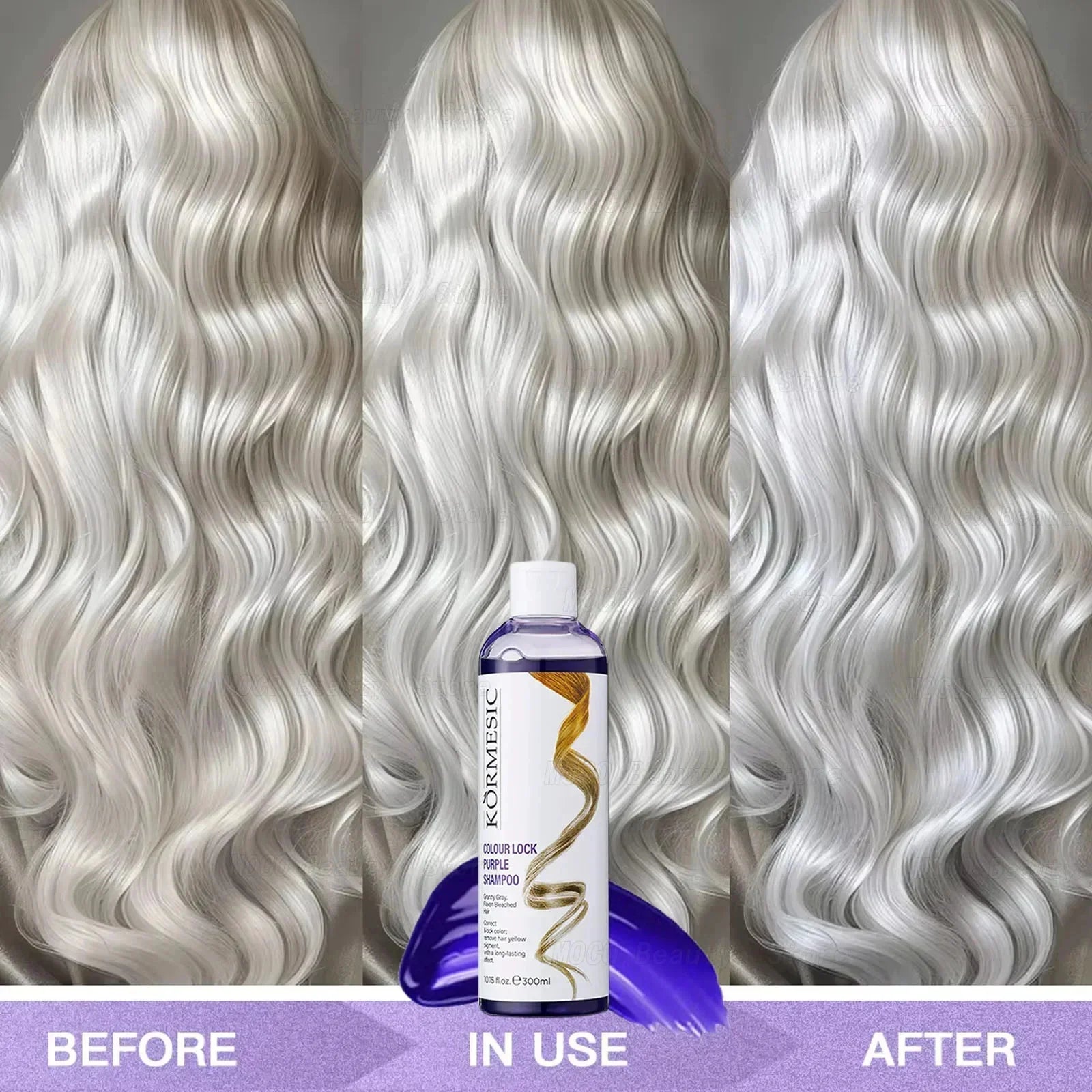 Gray Color Fixing Hair Dye Shampoo Cover Gray Hair Fade Yellow After Bleach Hair Shampoo Non-Irritating Purple Shampoo Blonde