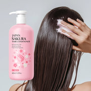 LAIKOU Japan Sakura Hair Conditioner Moisturizing Conditioner Smooth Shine Treatment Floral Scent Hair Repair 400ml