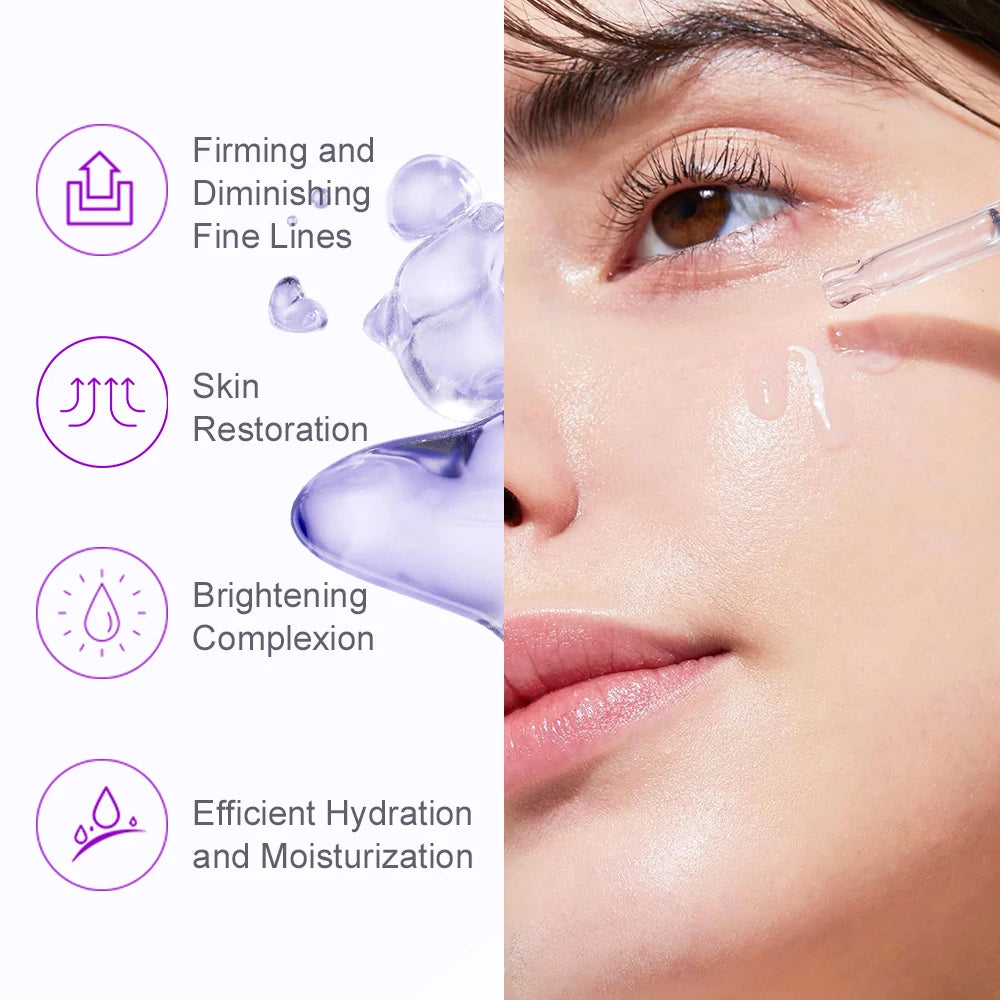 Retinol Serum Facial Wrinkle Anti-Aging Collagen Hyaluronic Skin Smoothing Tightening  Rejuvenation Brighten Essence Face Care
