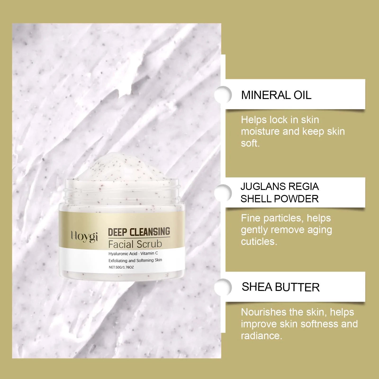 Deep Exfoliating Facial Scrub Gentle Pore Cleansing Dead Skin Remover Face Scrubbing Cream Moisturizing Brightening Skincare