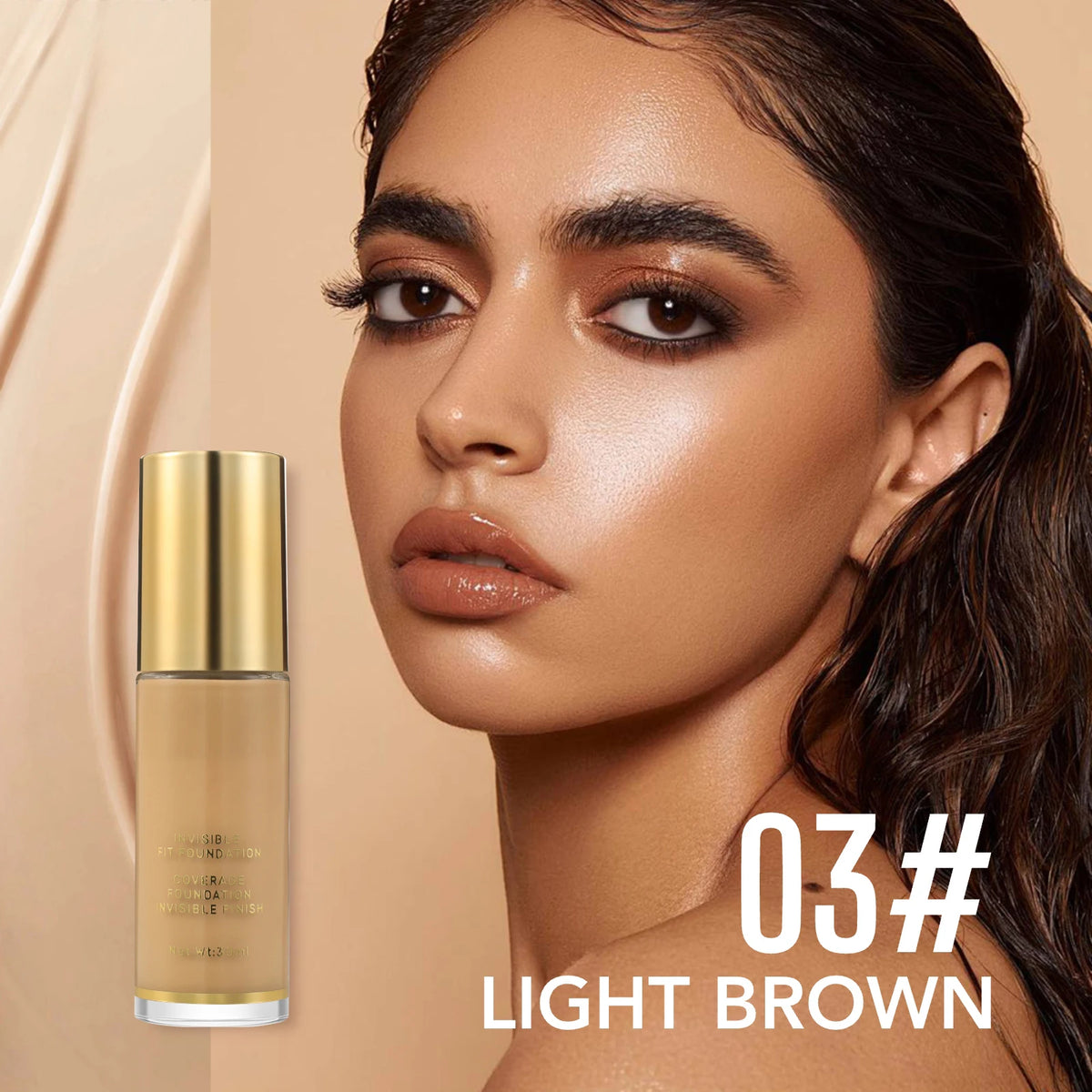 2 Pcs Liquid Foundation 3 Shades 30ml Ea. Natural Lightweight Full Coverage Long-Lasting Oil Control Concealer Base Makeup for All Skin Types